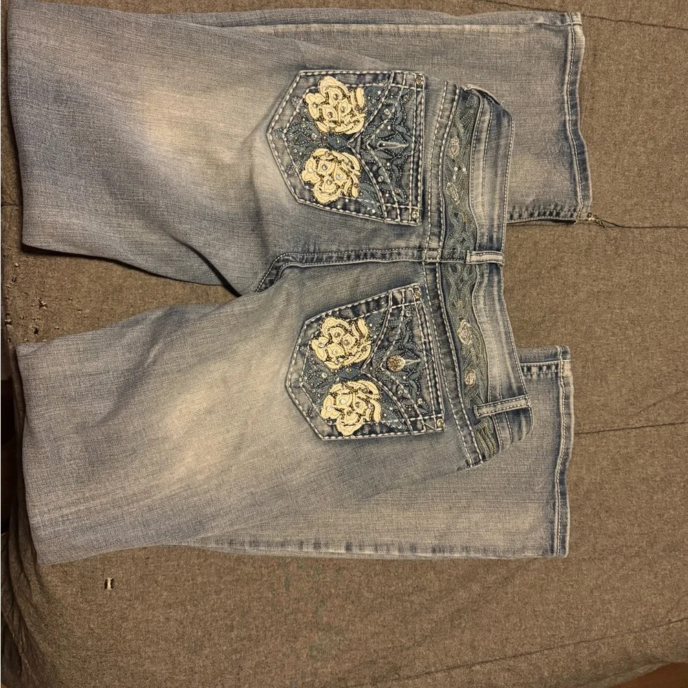 Light Blue Denim telepatia bling Jeans - Picture 2 of 2